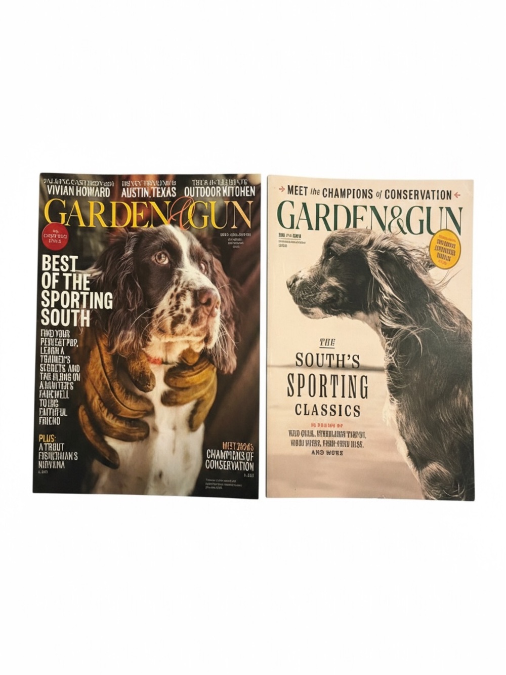 Garden & Gun Magazine Bundle of Two (2) - Curated Dog Covers Coffee Table Decor